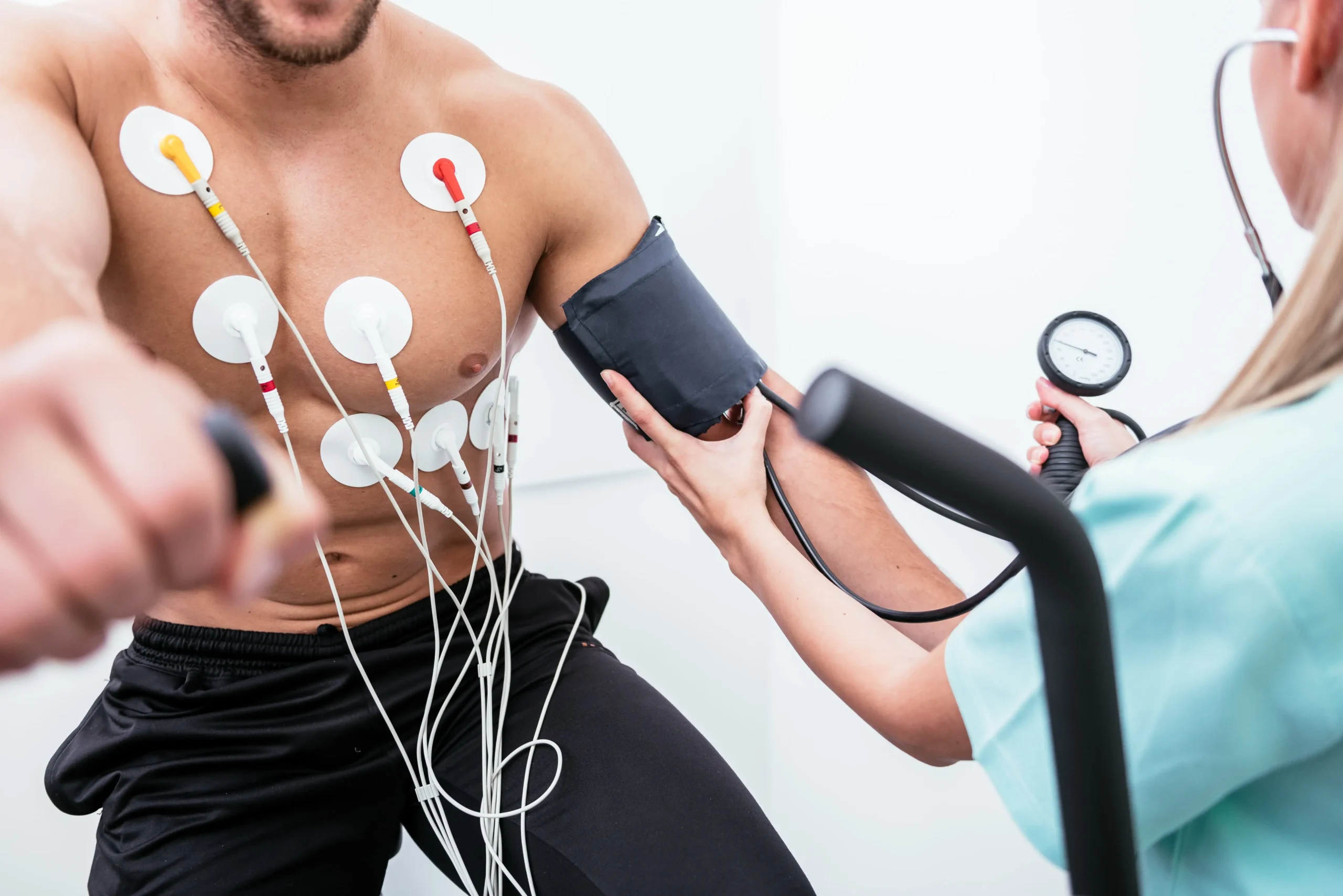 Exercise Tolerance Test performed by cardiologist Dr Lo Monaco to evaluate heart function under physical stress.