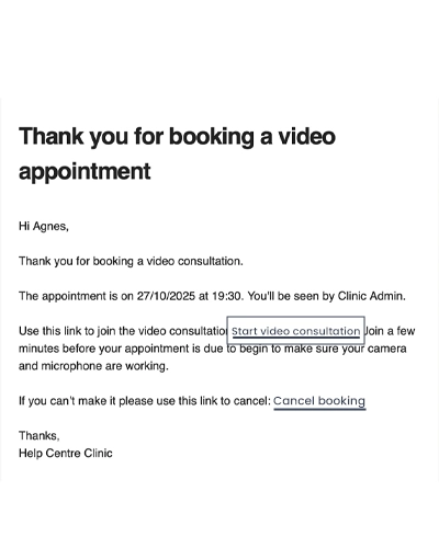 Open Confirmation Email